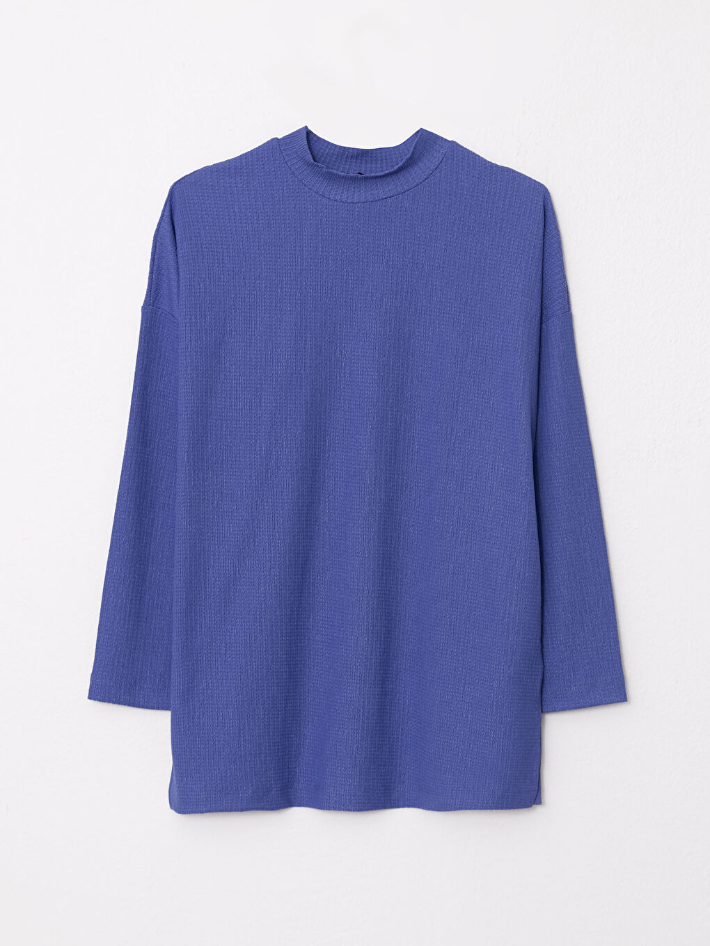 تونيك نسائي طويل الأكمام مستقيم بياقة قمعية من الكريب-5