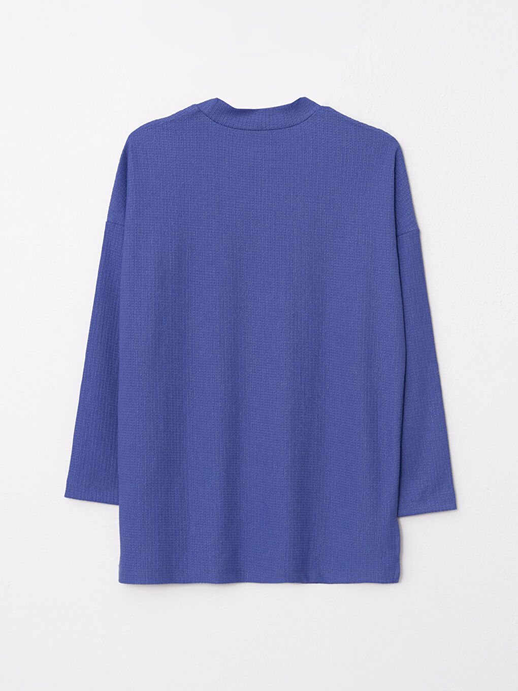 تونيك نسائي طويل الأكمام مستقيم بياقة قمعية من الكريب-6