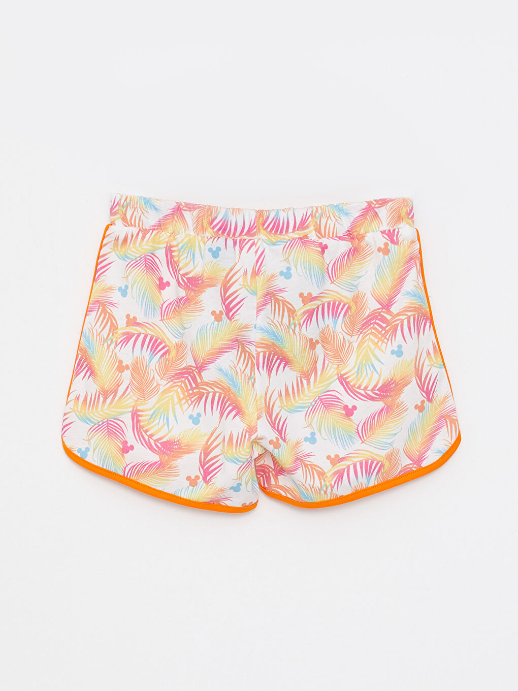 Karışık Beli Lastikli Mickey Mouse Baskılı Kız Çocuk Şort-3