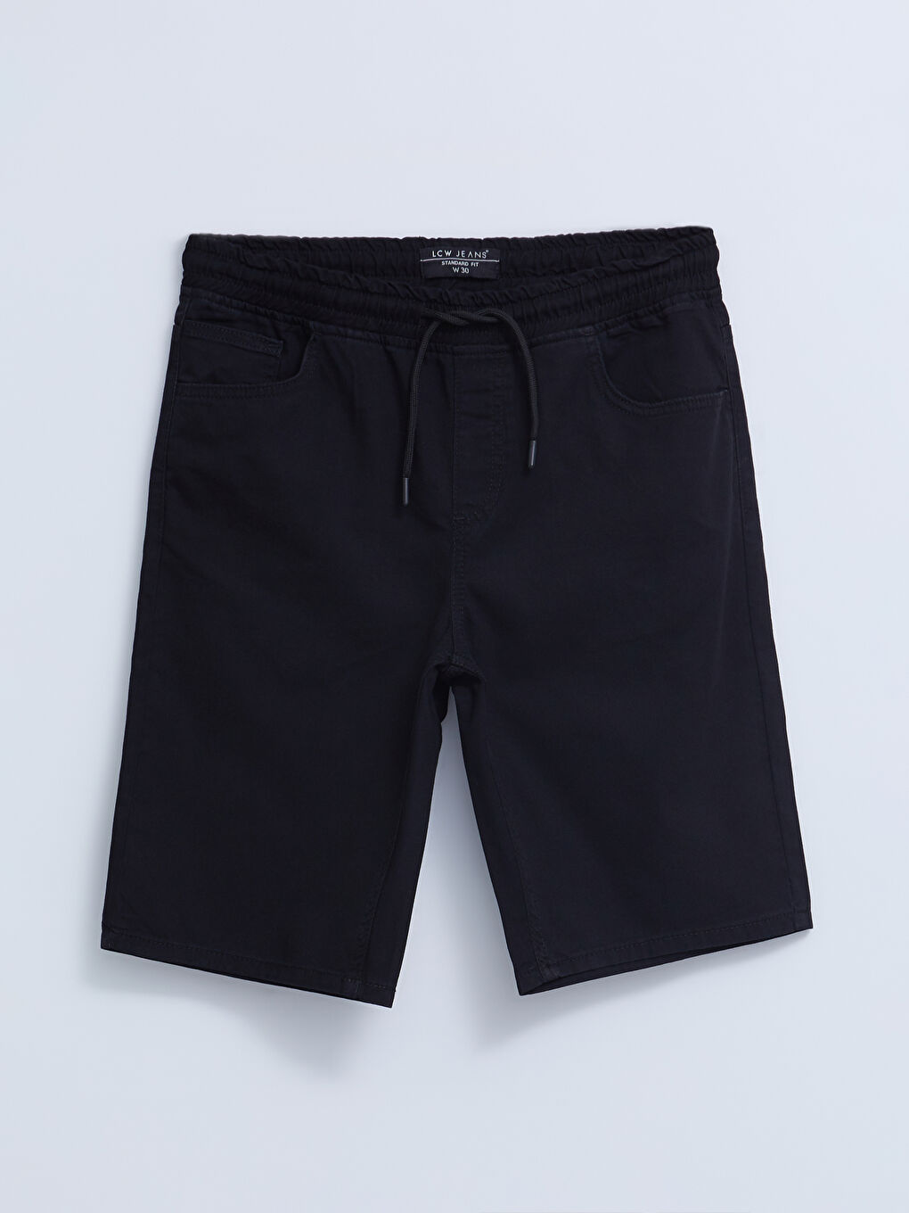 Ерлерге арналған стандартты пішім деним шорты-5