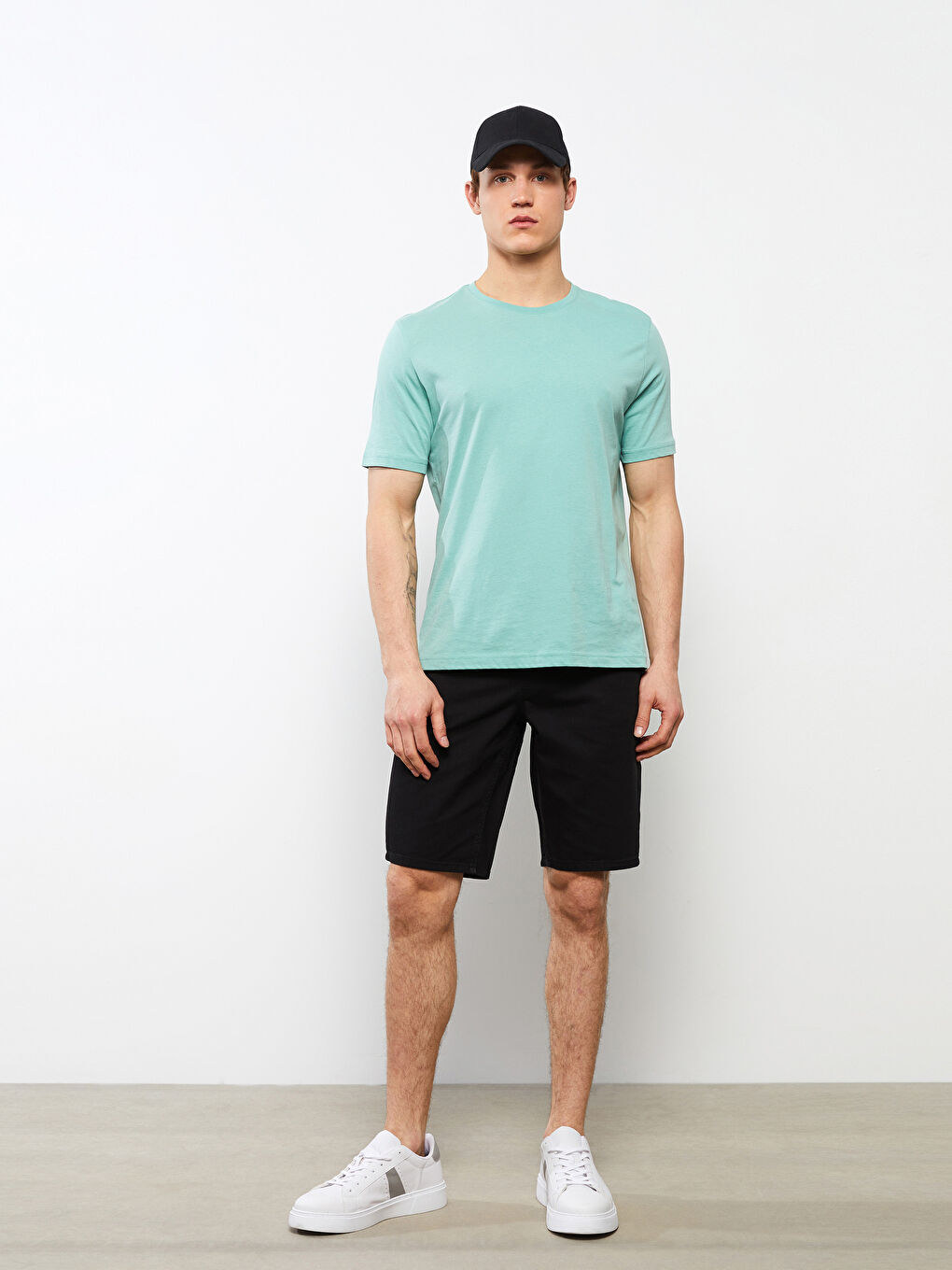 Ерлерге арналған стандартты пішім деним шорты-1