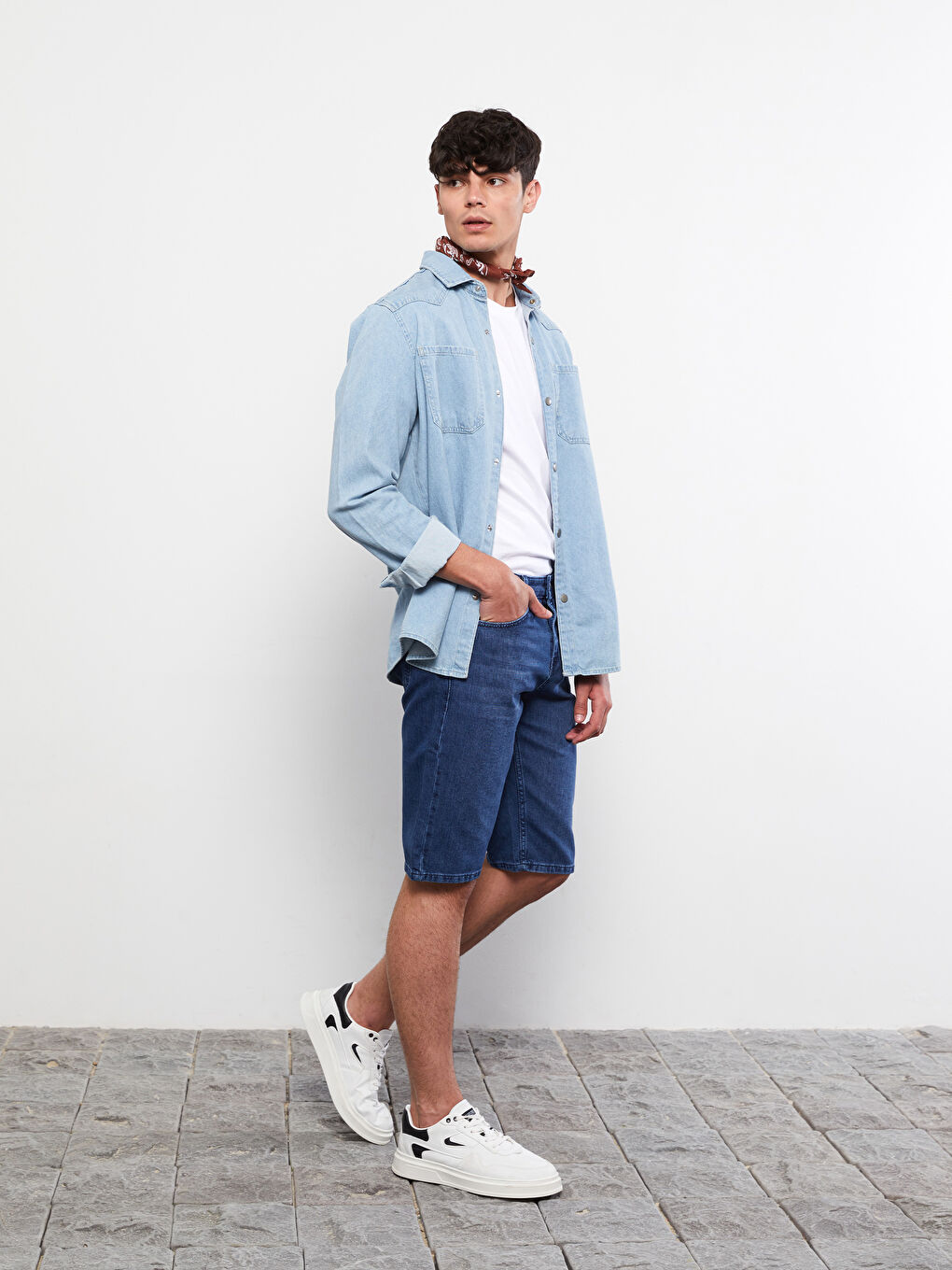 Standard Fit Men's Denim Shorts-1