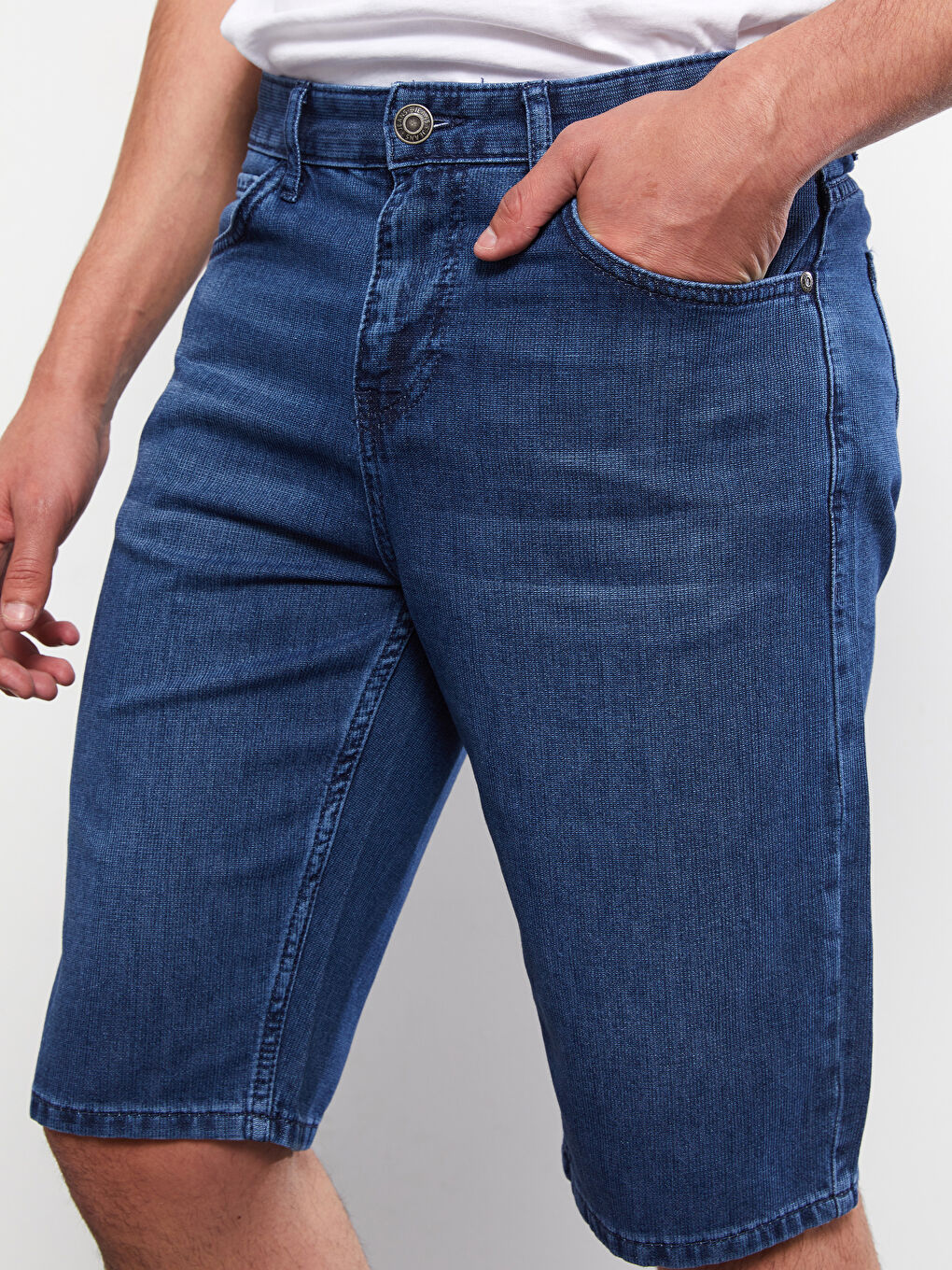 Standard Fit Men's Denim Shorts-2