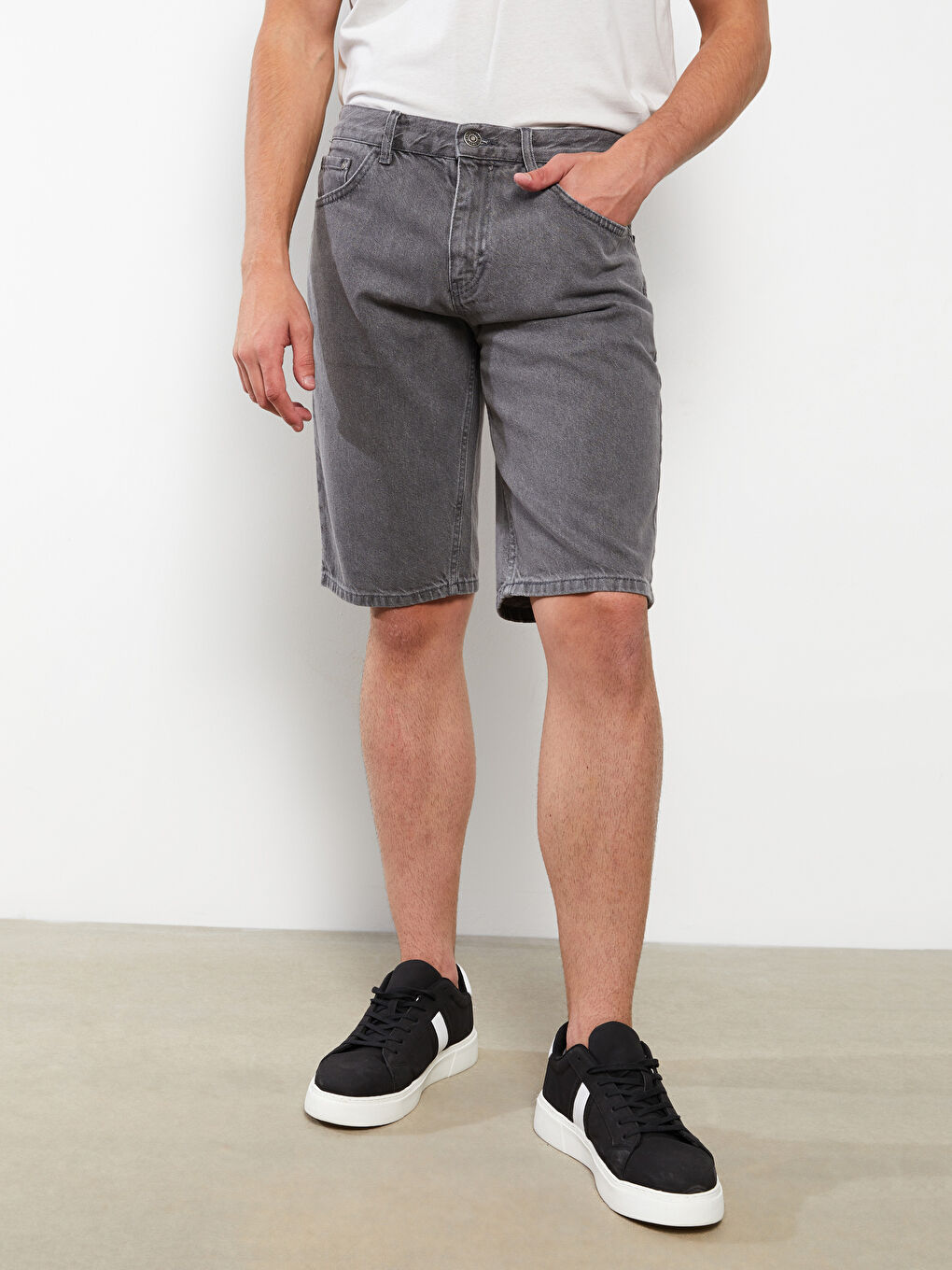 LCW Jeans Gri Standart Kalıp Erkek Jean Şort - 2