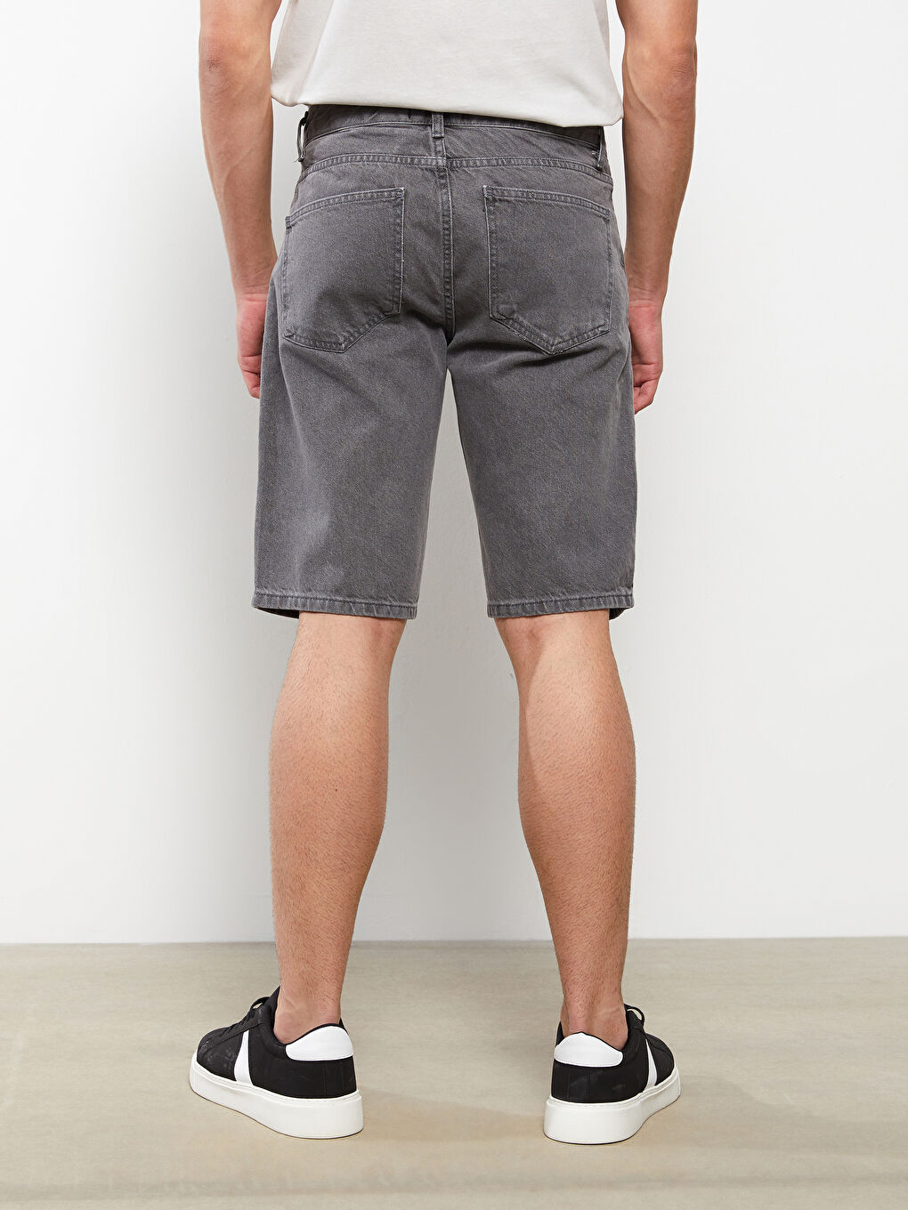 LCW Jeans Gri Standart Kalıp Erkek Jean Şort - 4