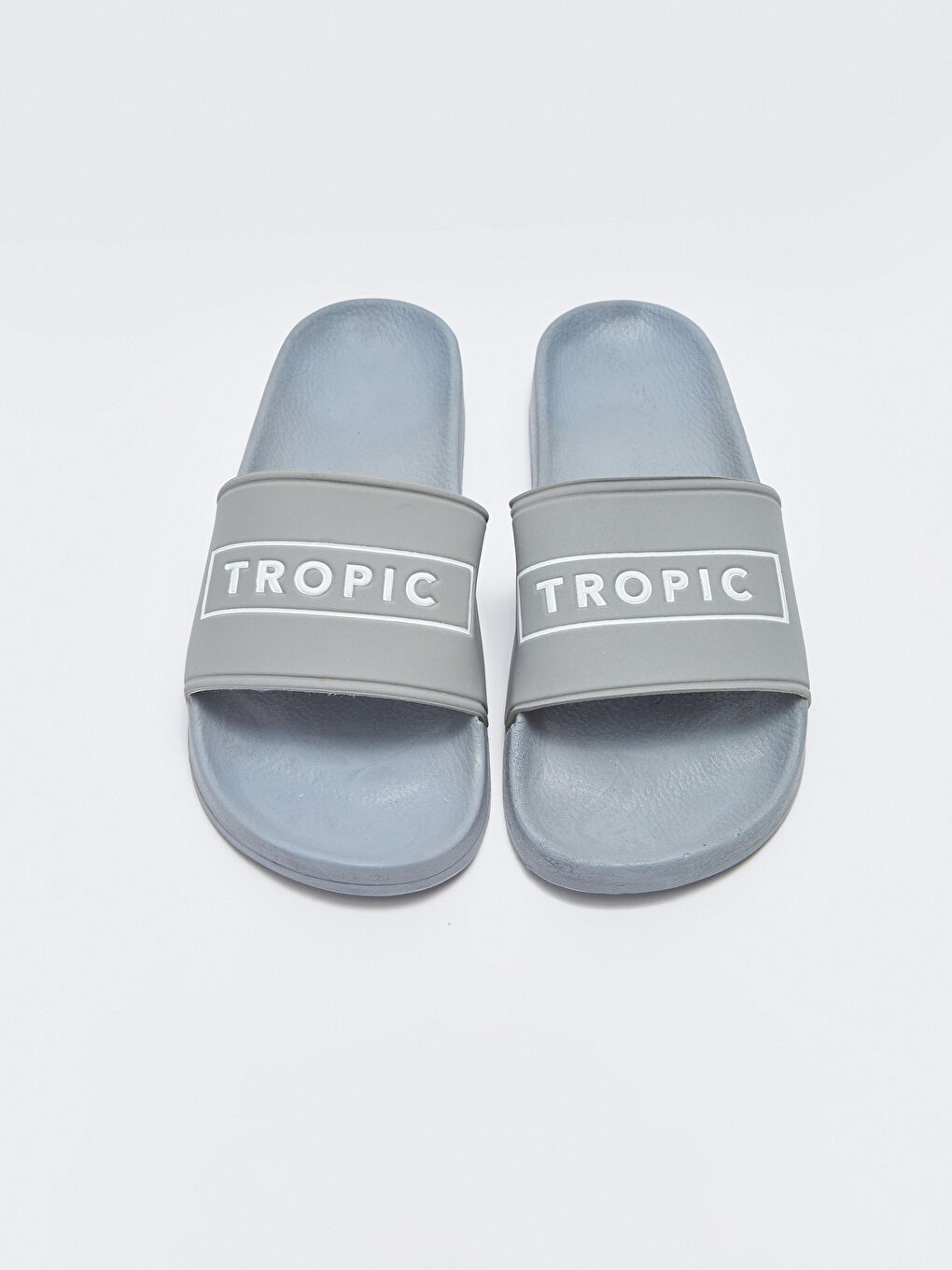 Gri Baskılı Tek Bantlı Erkek Terlik-2