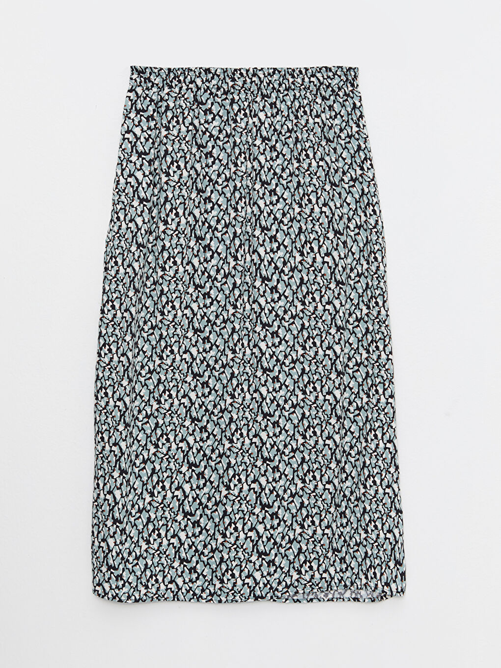 Karışık Beli Lastikli Desenli Viskon Kadın Etek-5