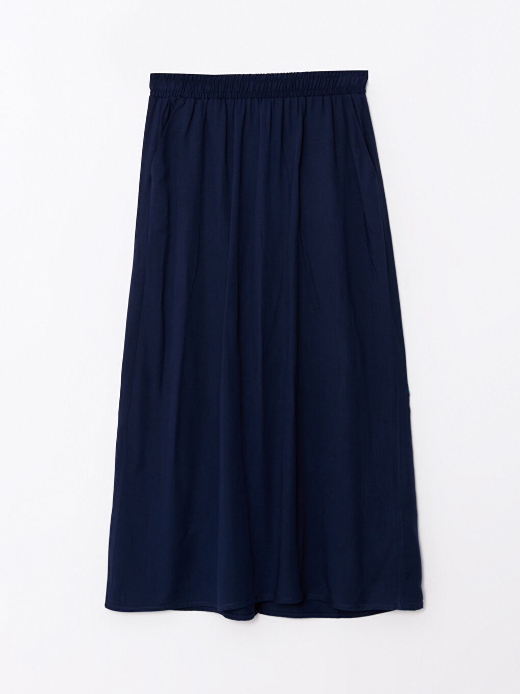 Lacivert Beli Lastikli Düz A Kesim Belmando Kadın Etek-5