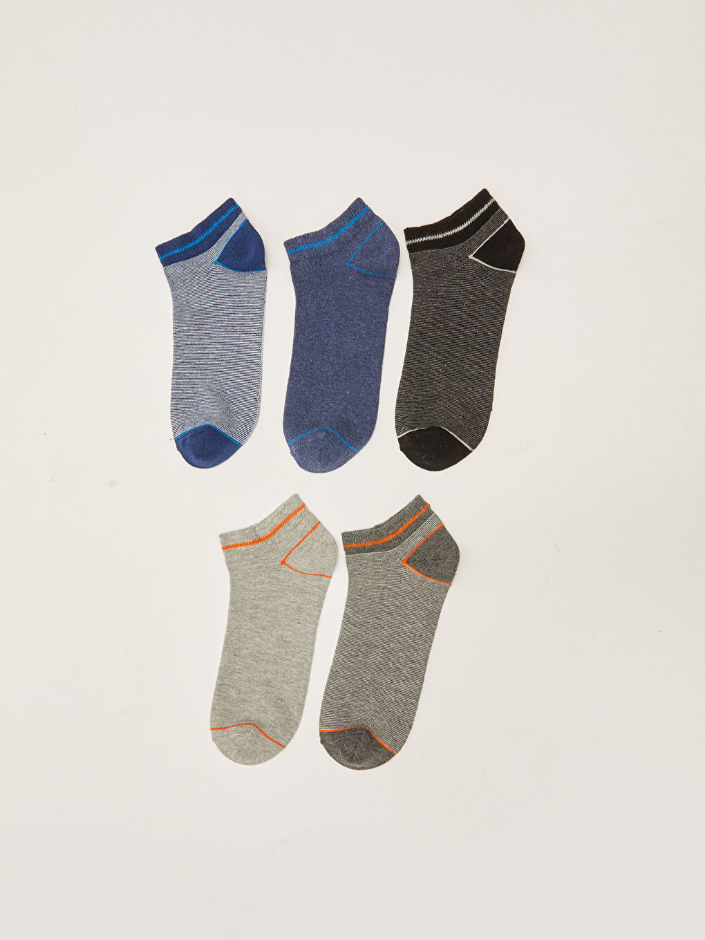 Striped Men's Trainer Socks 5 Pack-1
