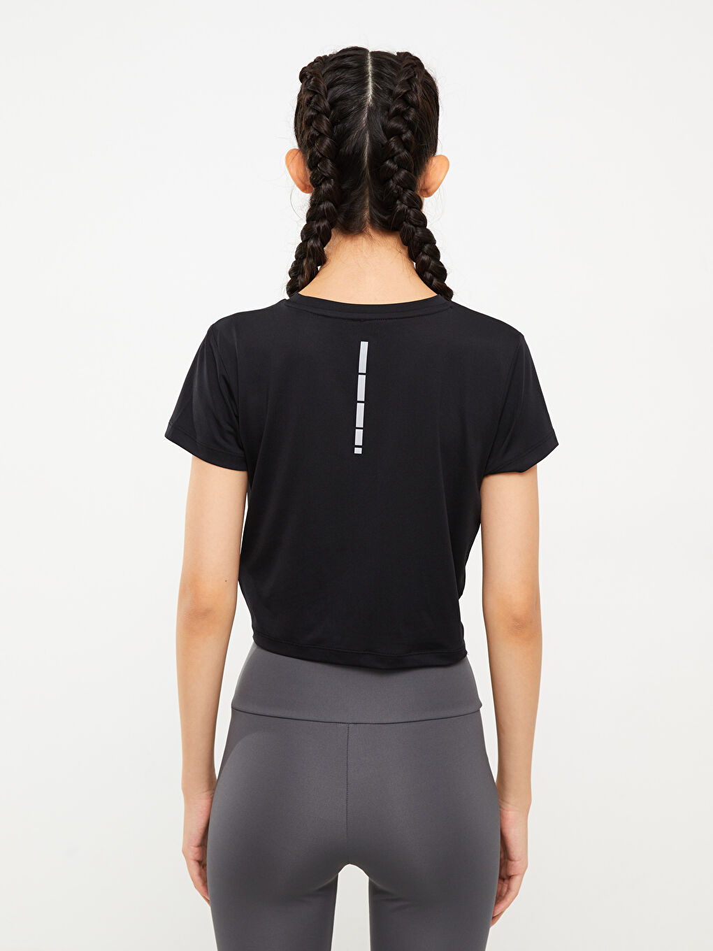 LCW OUTDOOR Crew Neck Printed Short Sleeve Women's Crop Top -S2JV43Z8-CVL