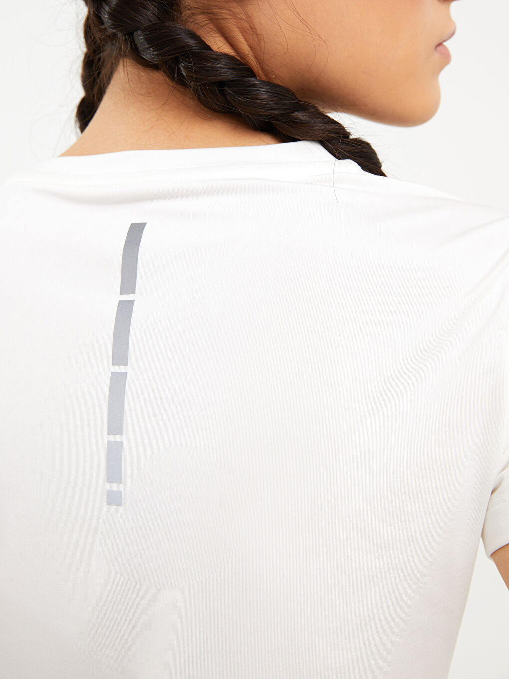 تيشيرت خارجي قصير كم مطبوع بياقة دائرية للسيدات-3