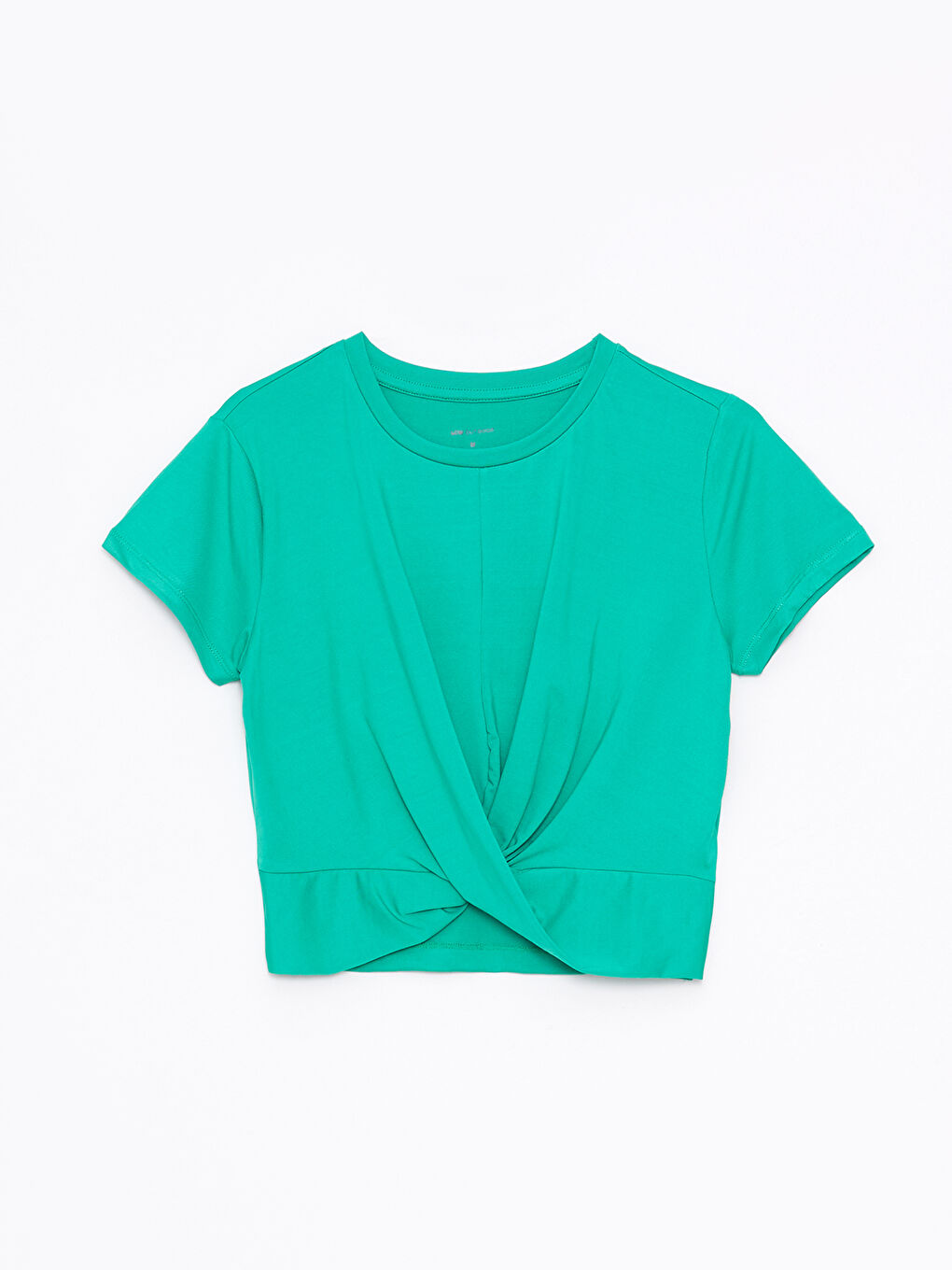 تيشيرت خارجي قصير كم مطبوع بياقة دائرية للسيدات-5