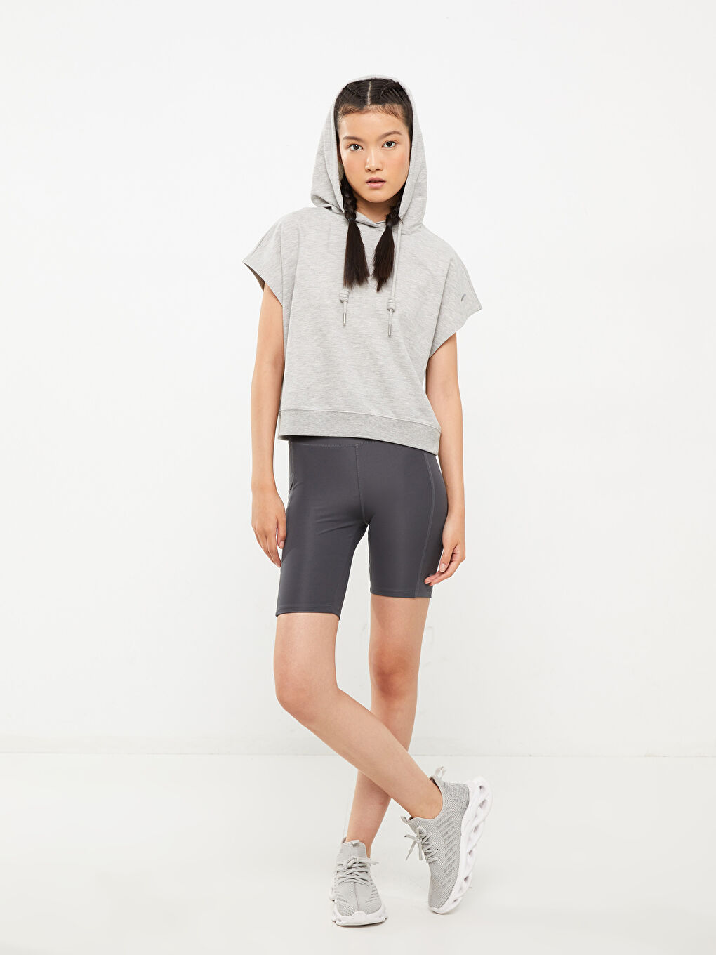 LCW OUTDOOR Baskılı Kısa Kollu Kadın Outdoor Hoodie -S2JV45Z8-LAL