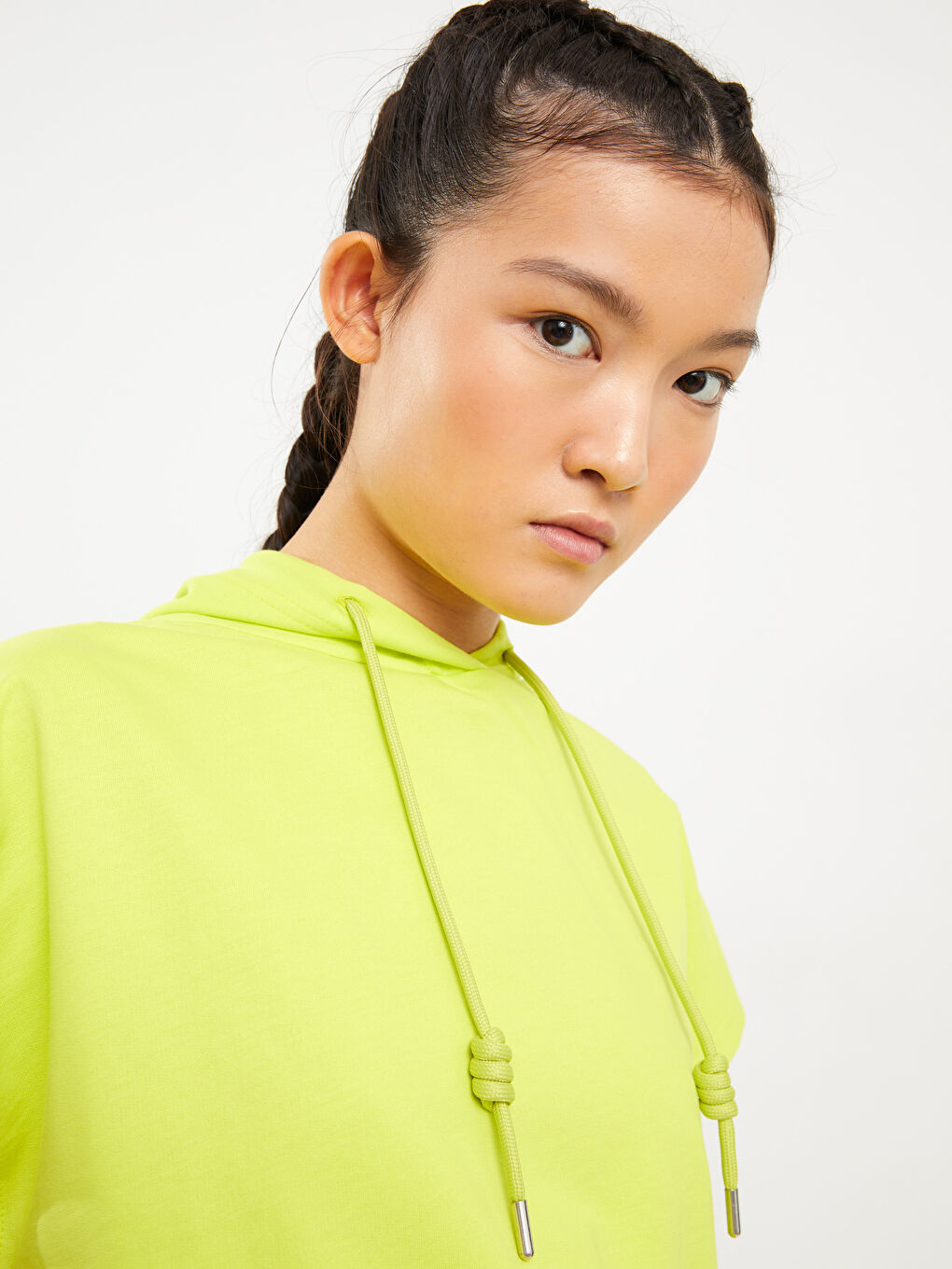 هودي خارجي مطبوع كم قصير للسيدات-2