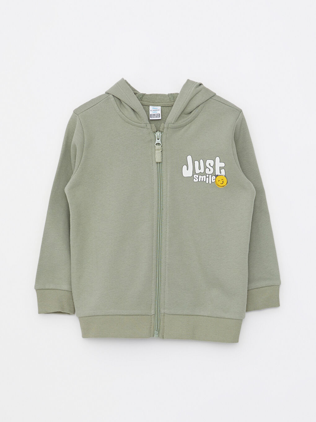 Hooded Long Sleeve Printed Baby Boy Zippered Sweatshirt