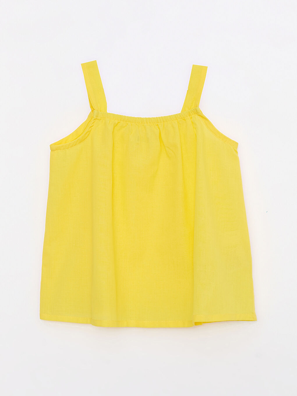 Блузка для малышки девочки без рукавов с квадратным воротником из хлопка