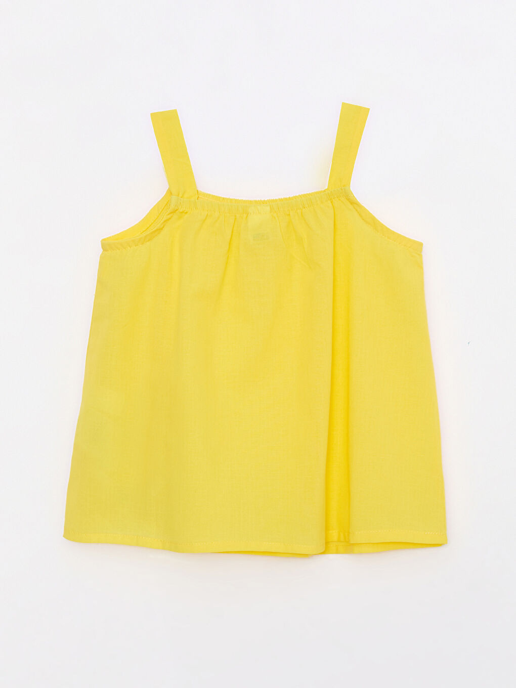 Блузка для малышки девочки без рукавов с квадратным воротником из хлопка-1