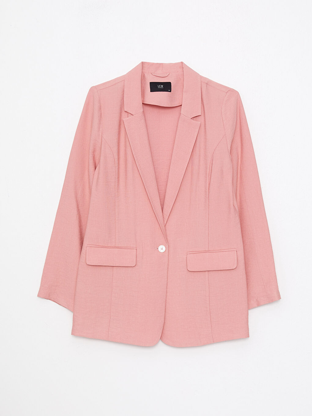 әйелдерге арналған түймелі стандартты ұзын жең блейзер пиджак-5