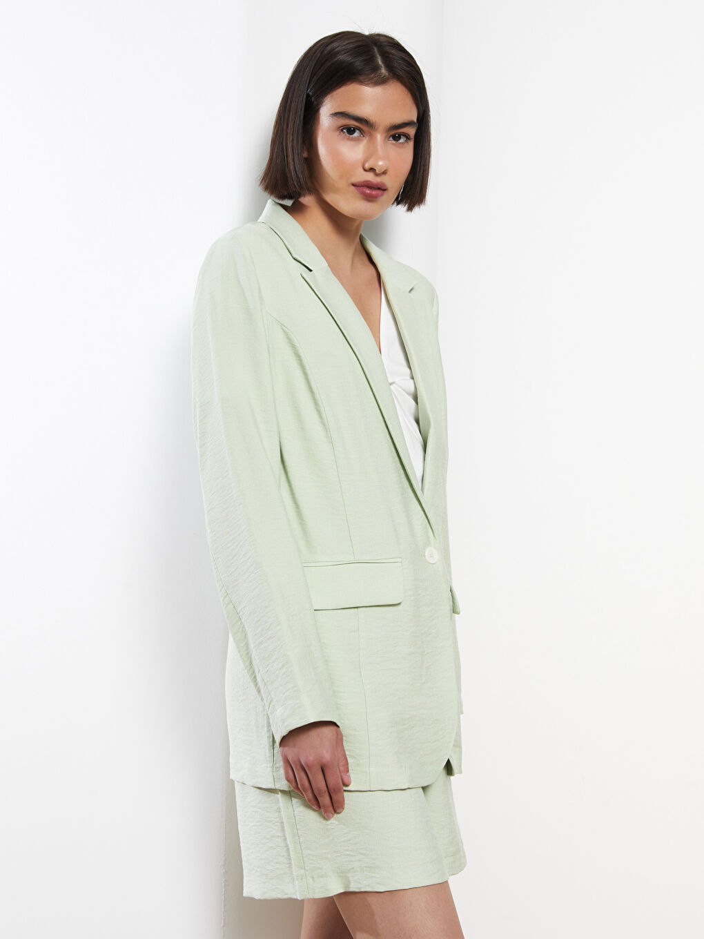 LCW Vision Geknöpfte Reguläre Langarm Damen Blazerjacke -S2JV95Z8-G2G