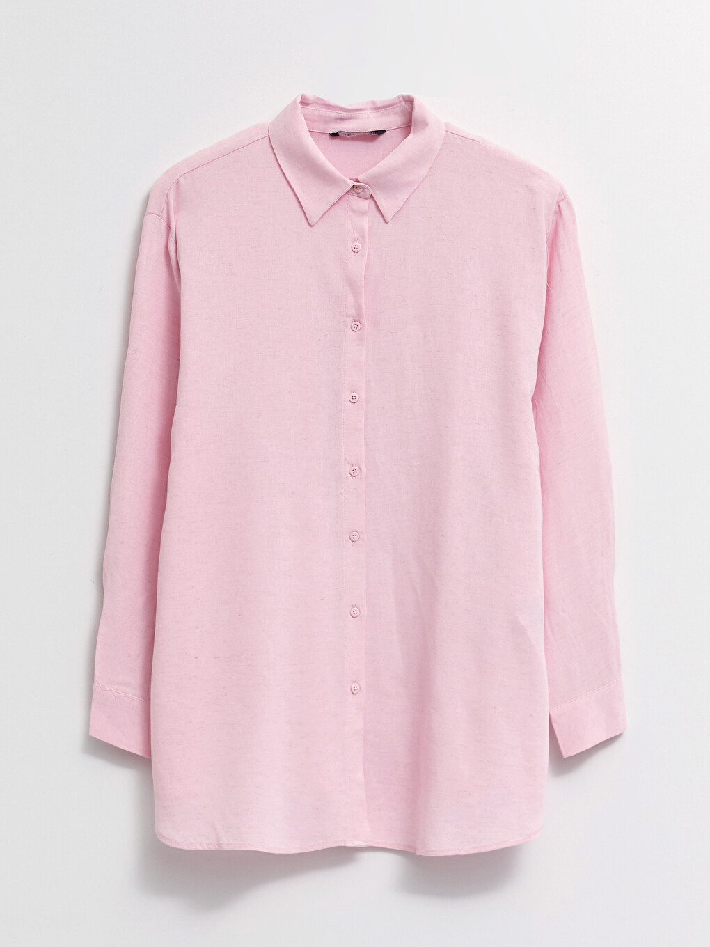 Plus Size Plain Long Sleeve Women's Shirt Tunic-10