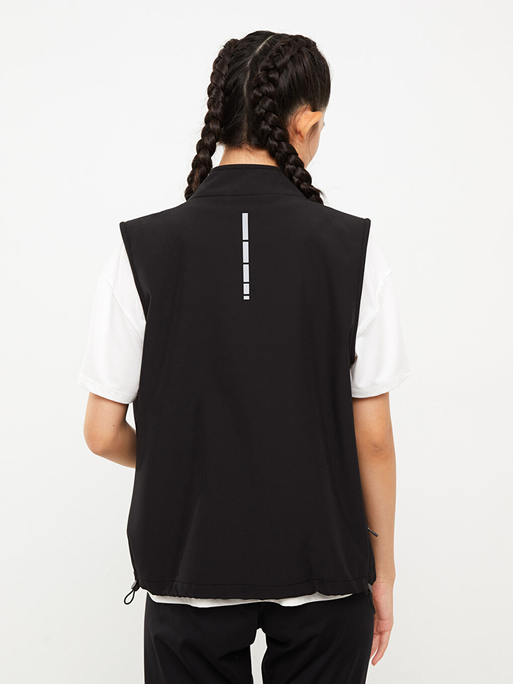 فيست خارجي مطبوع بياقة قمع للسيدات-4