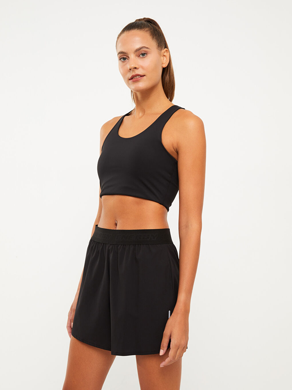 LCW OUTDOOR Siyah Beli Lastikli Baskılı Kadın Outdoor Şort - 2