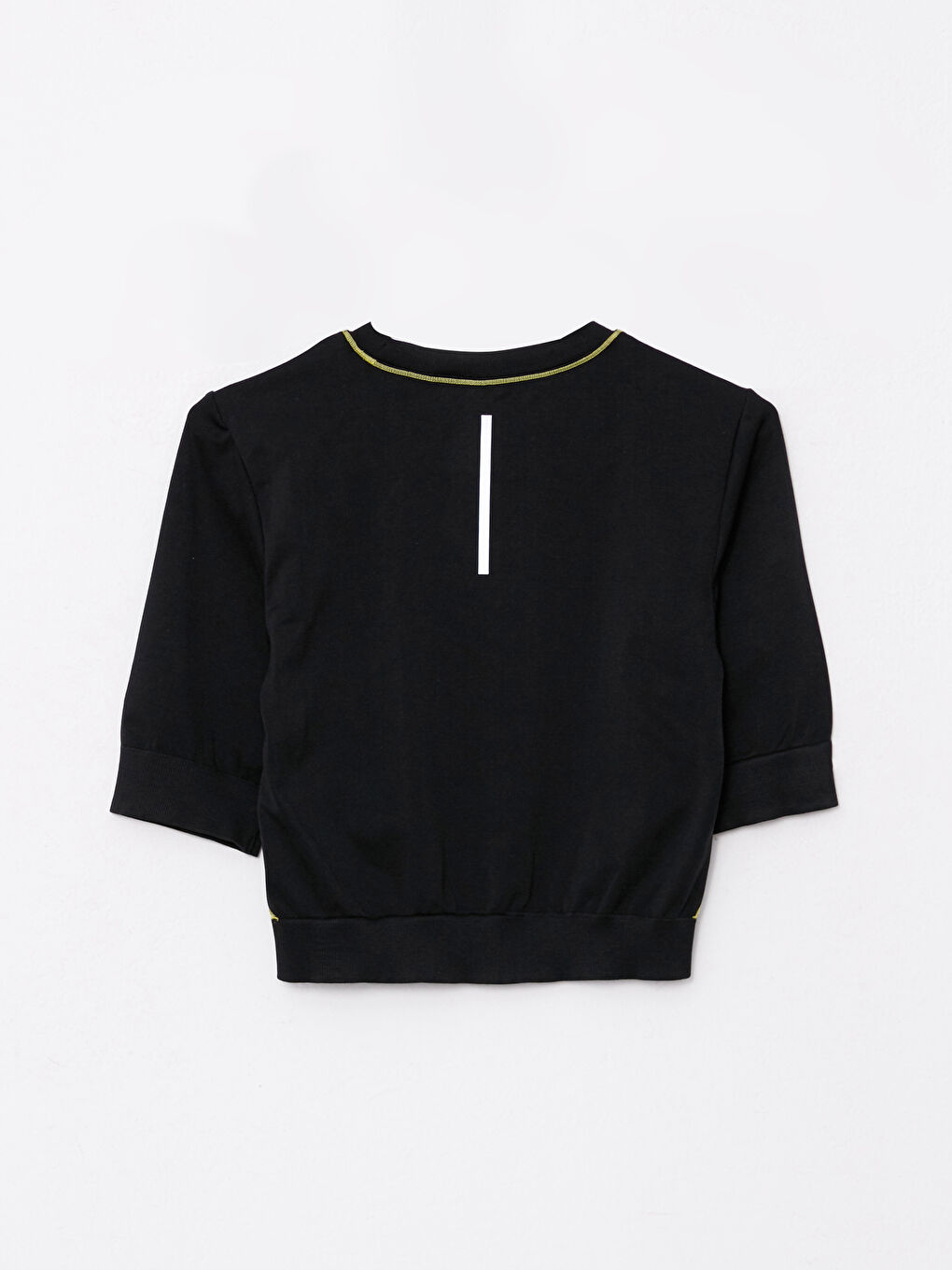 توب قصير مطبوع بياقة دائرية وكم قصير للسيدات-7