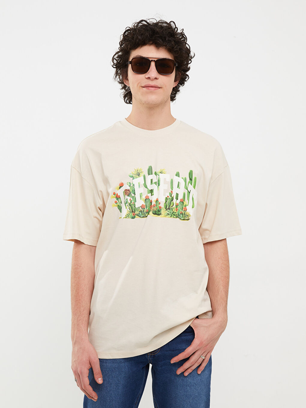 Crew Neck Short Sleeve Printed Combed Cotton Men's T-shirt-1