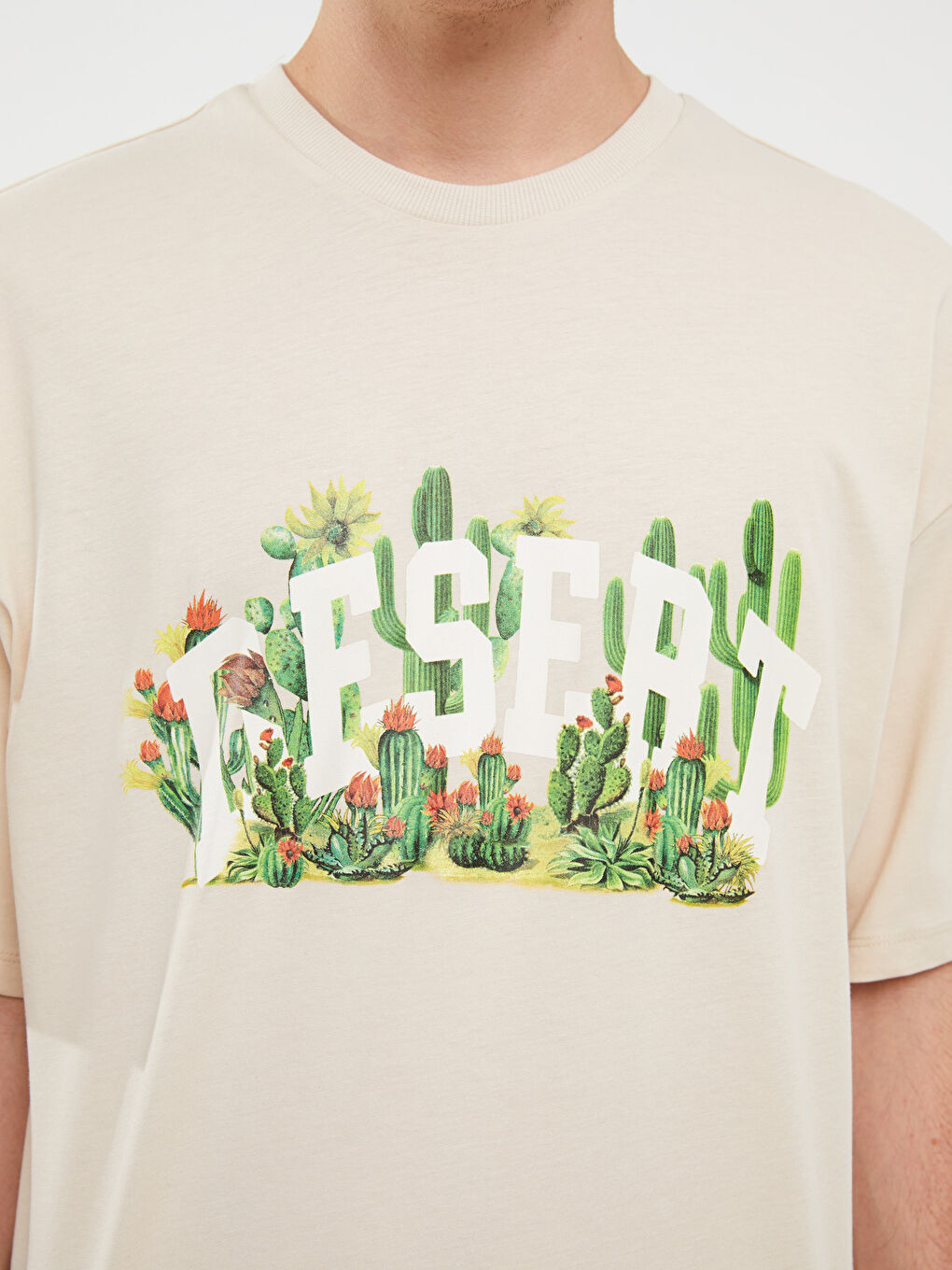 Crew Neck Short Sleeve Printed Combed Cotton Men's T-shirt-3