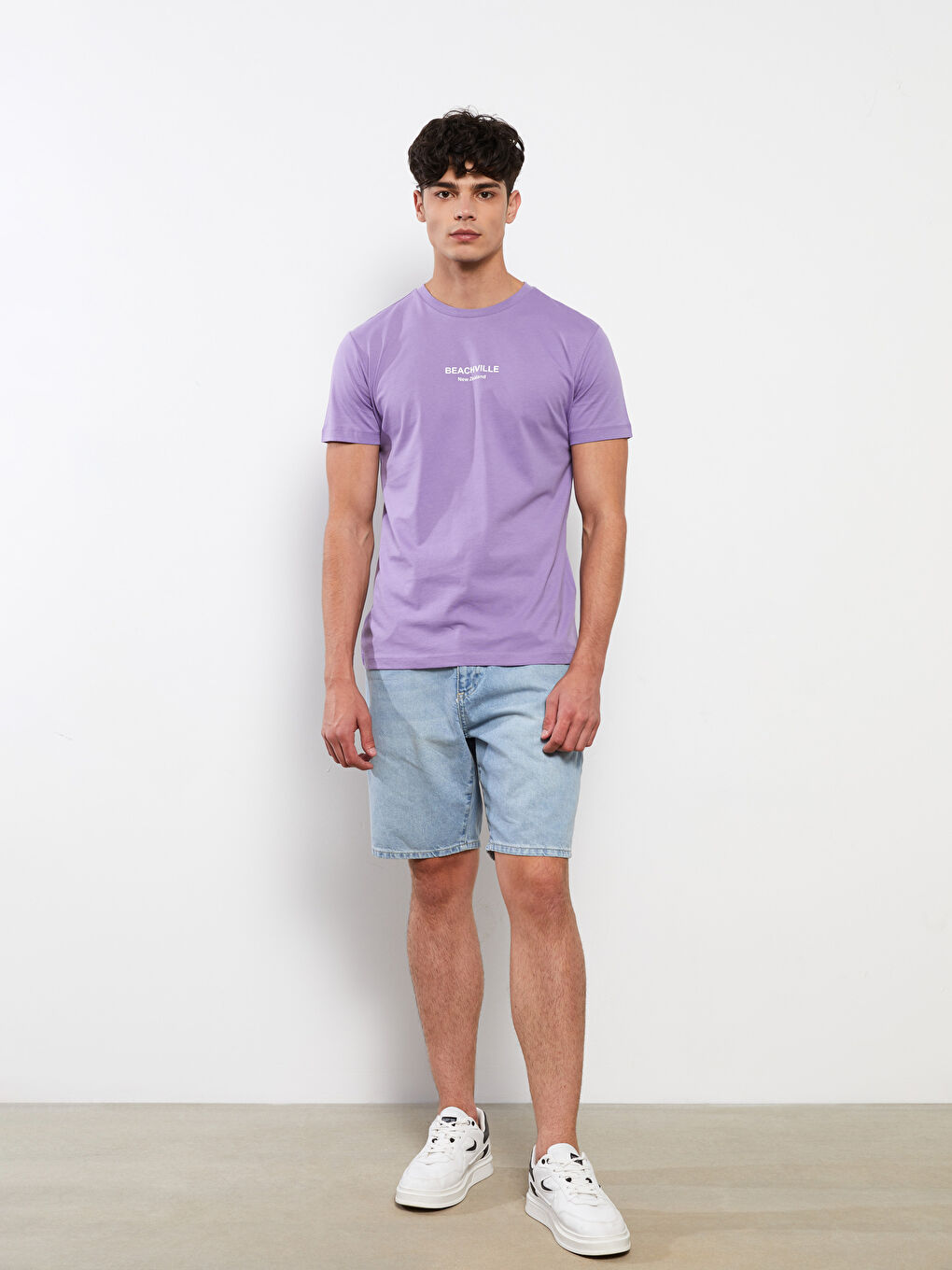 Футболка Мужская с Круглым Вырезом, Коротким Рукавом, С Принтом, Из Гребенного Хлопка-1