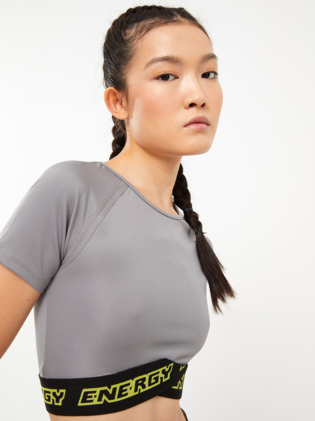 Crew Neck Printed Crop Women's Outdoor T-Shirt-2