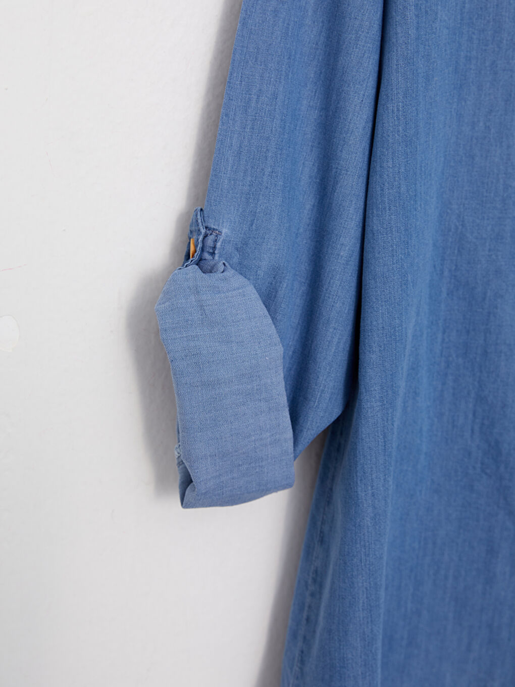 İndigo Nakışlı Uzun Kollu Kız Çocuk Jean Tunik-2