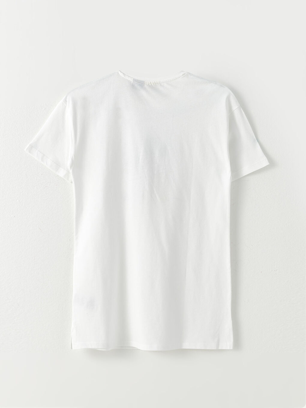 Ekru Bisiklet Yaka Mickey Mouse Baskılı Kısa Kollu Pamuklu Kız Çocuk Tunik-1