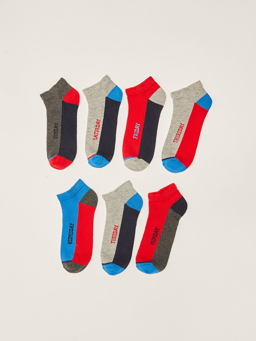Chaussettes d'entraînement Bloc de couleurs pour Garçons Lot de 7 pièces-1