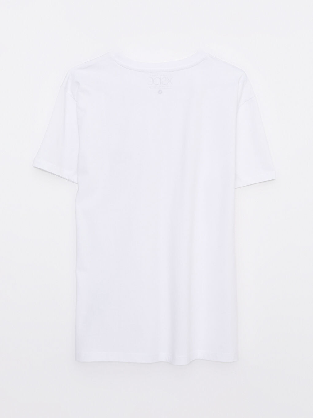 Beyaz Bisiklet Yaka Kısa Kollu Baskılı Penye Erkek Tişört-6