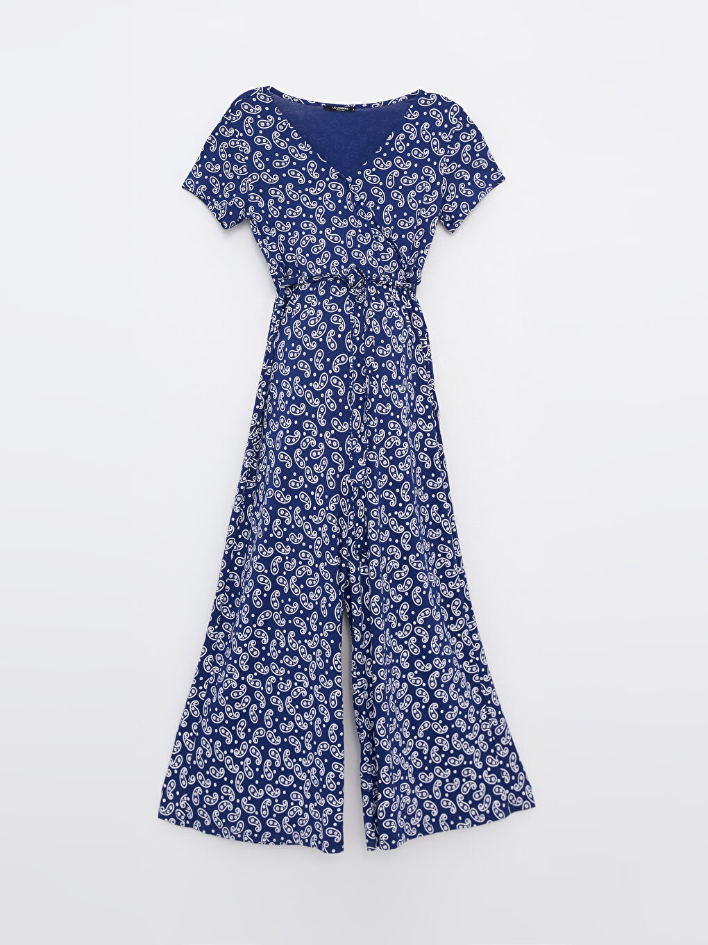 LCWAIKIKI Maternity Double Breasted Collar Patterned Short Sleeve Maternity Jumpsuit -S2K017Z8-LSJ