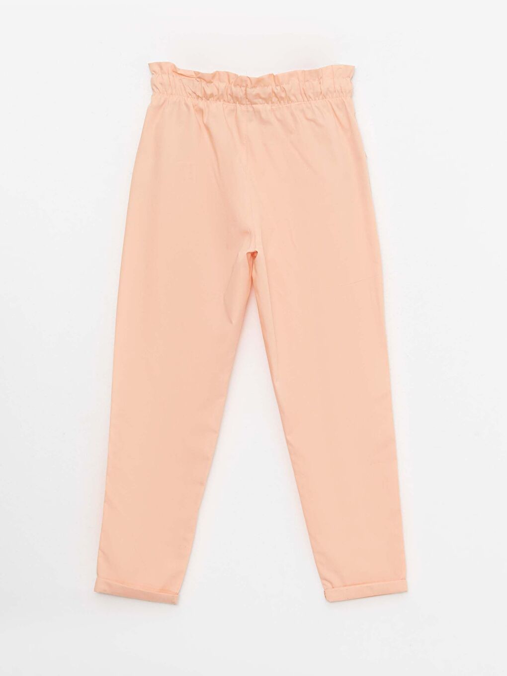 Pembe Beli Lastikli Basic Poplin Kız Çocuk Pantolon-1