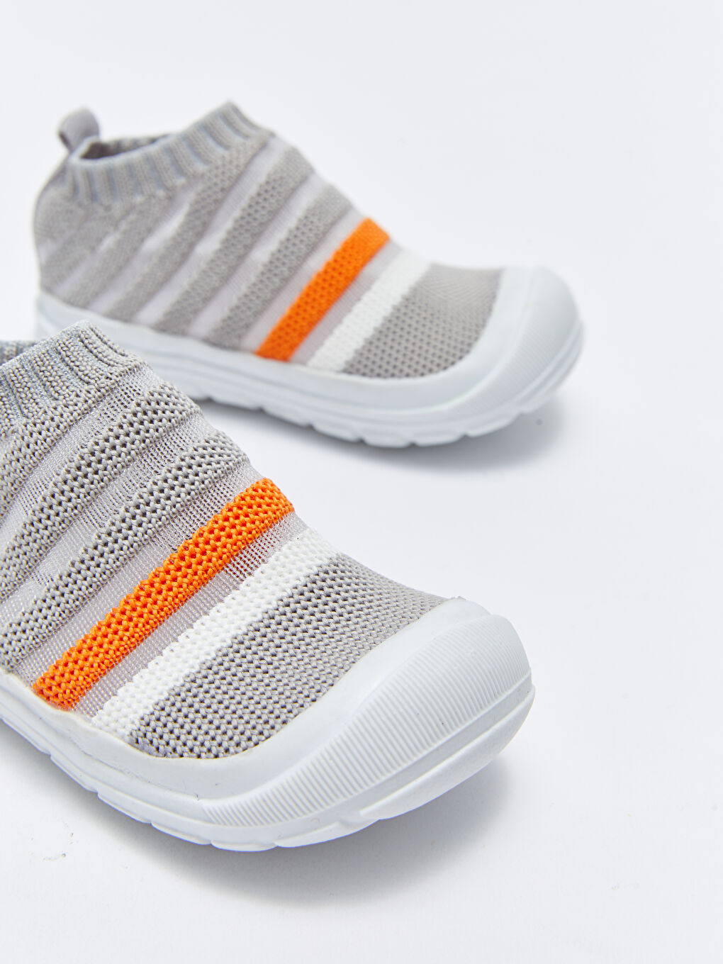 Gri Renk Bloklu Çorap Model Erkek Bebek İlk Adım Ayakkabısı-2