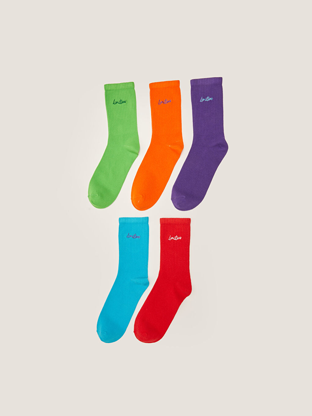 Karışık Nakışlı Erkek Soket Çorap 5'li-1