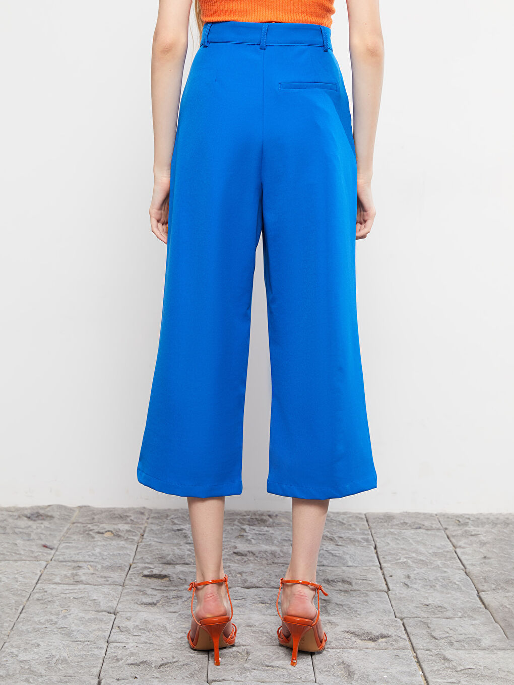Standard Fit Women's Plain Pocket Detailed Capri -S2K193Z8-HGU
