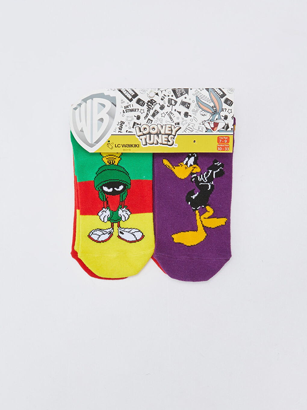 Looney Tunes Patterned Boys Booties Socks 3 Pack
