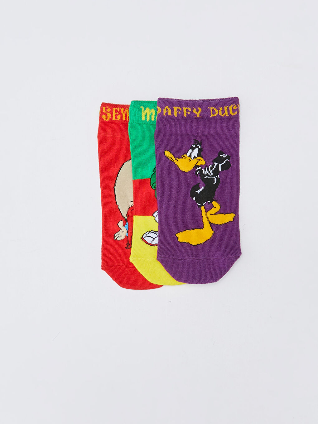 Looney Tunes Patterned Boys Booties Socks 3 Pack-2
