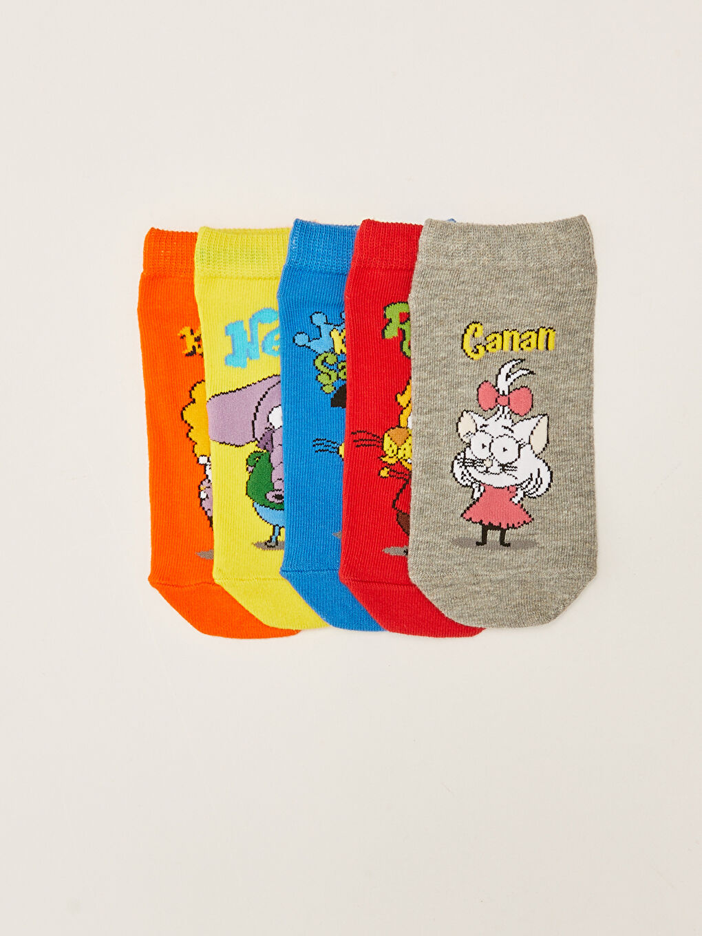 Karışık Kral Şakir Desenli Erkek Çocuk Patik Çorap 5'li