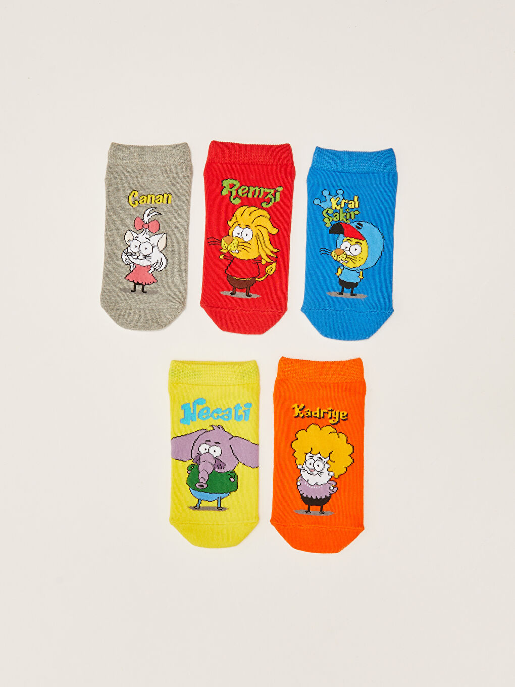 Karışık Kral Şakir Desenli Erkek Çocuk Patik Çorap 5'li-1