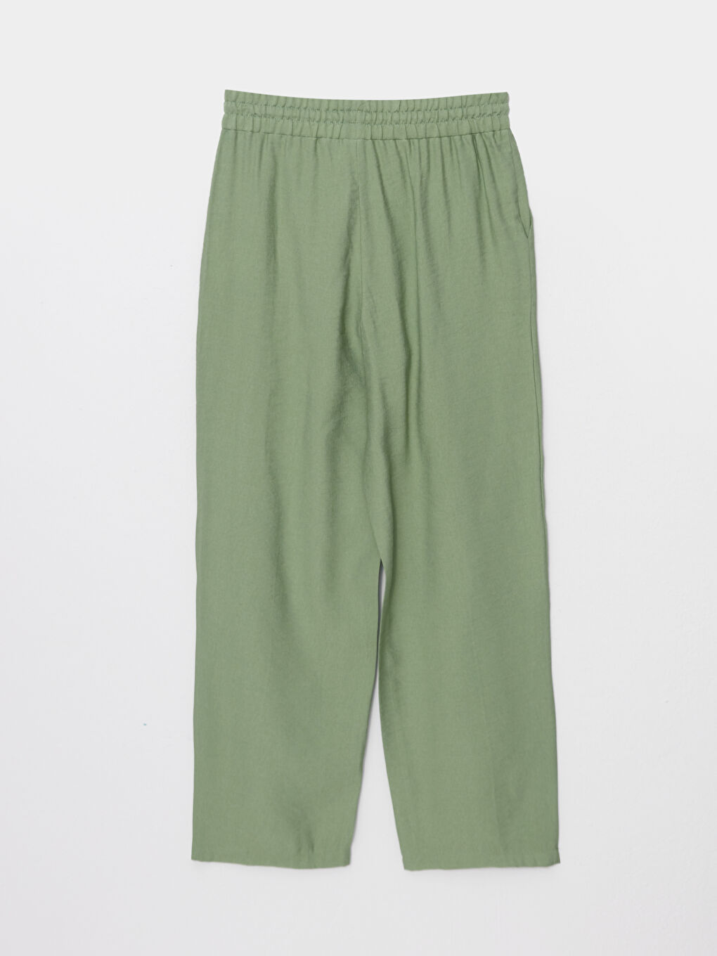 Pantalon Uni à Taille Élastique Coupe Ample pour Femmes-6