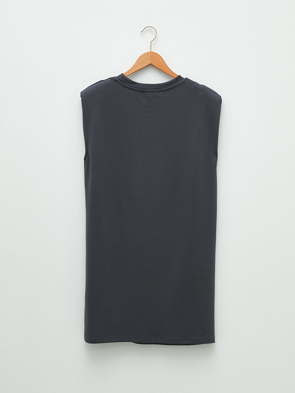 Bisiklet Yaka Düz Kolsuz Viskon Kadın Elbise-6