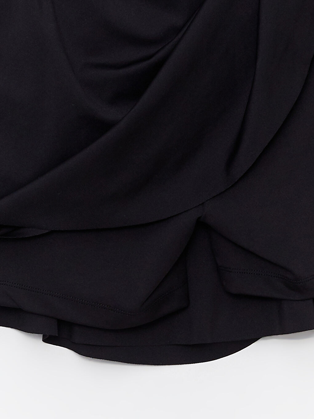 Siyah Kadın Beli Lastikli Düz Şort Etek-8