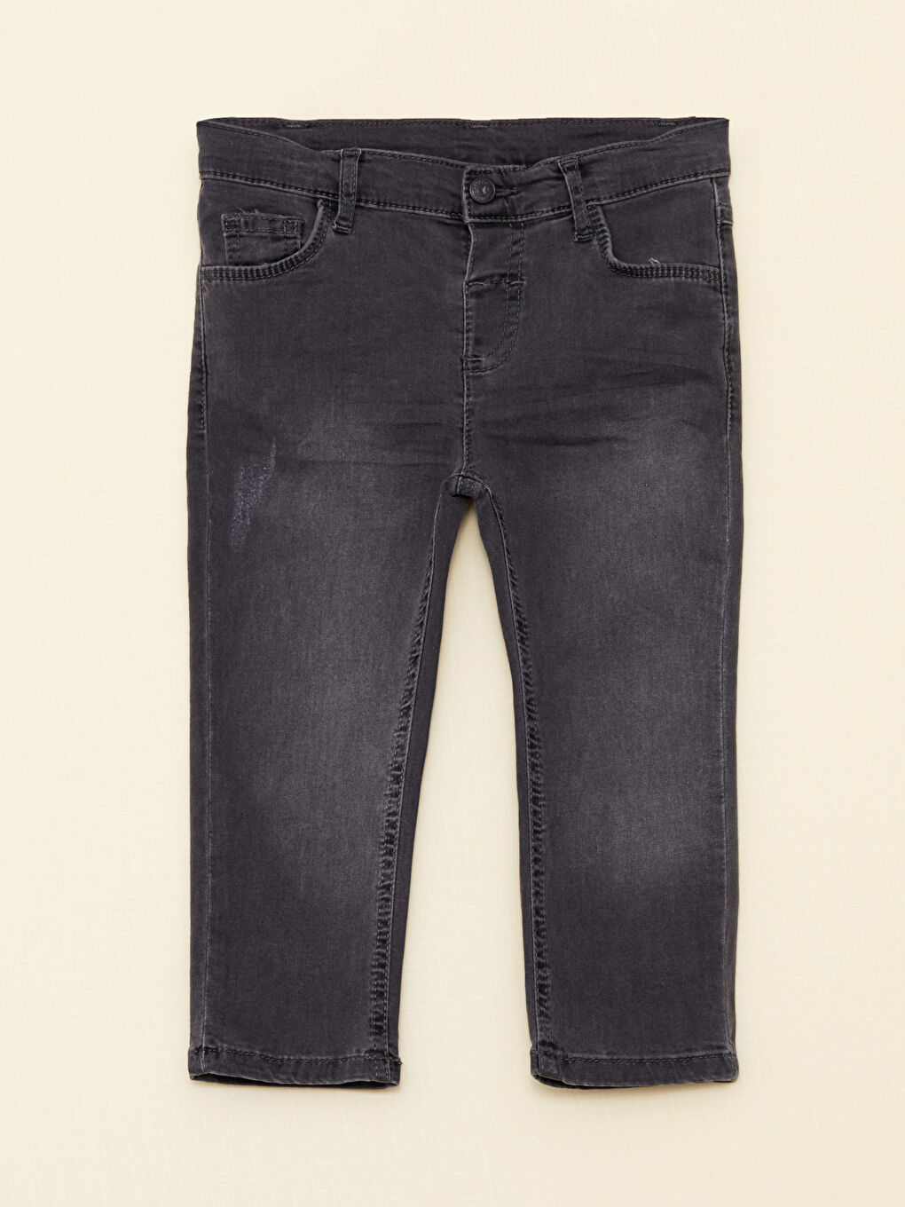 Pantalon Jean Bébé Garçon Basique en Coton à Taille Élastique