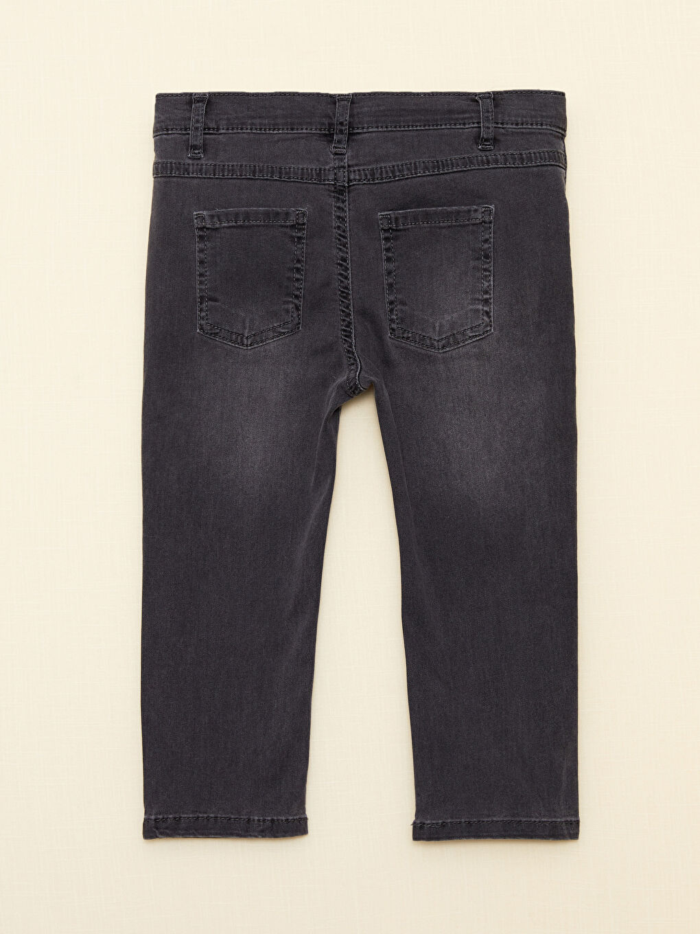 Pantalon Jean Bébé Garçon Basique en Coton à Taille Élastique-1