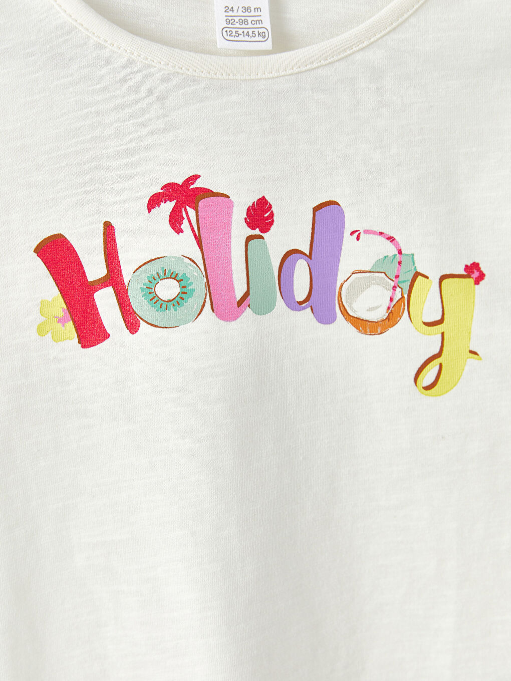 Crew Neck Short Sleeve Printed Baby Girls' T-Shirt-1